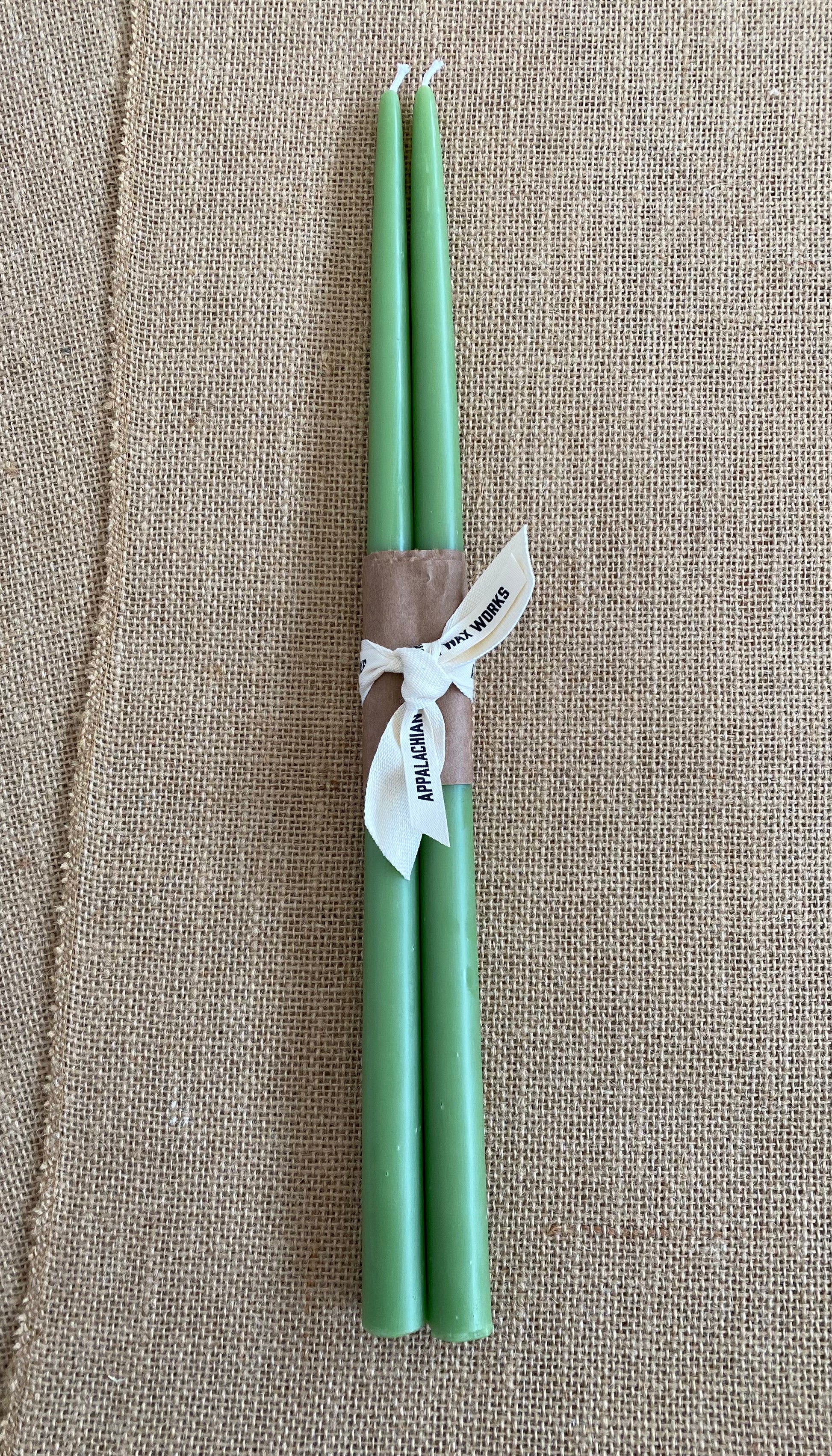15" Unique Green Taper Candles for Sale