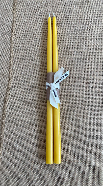 15" Unique Yellow Taper Candles for Sale