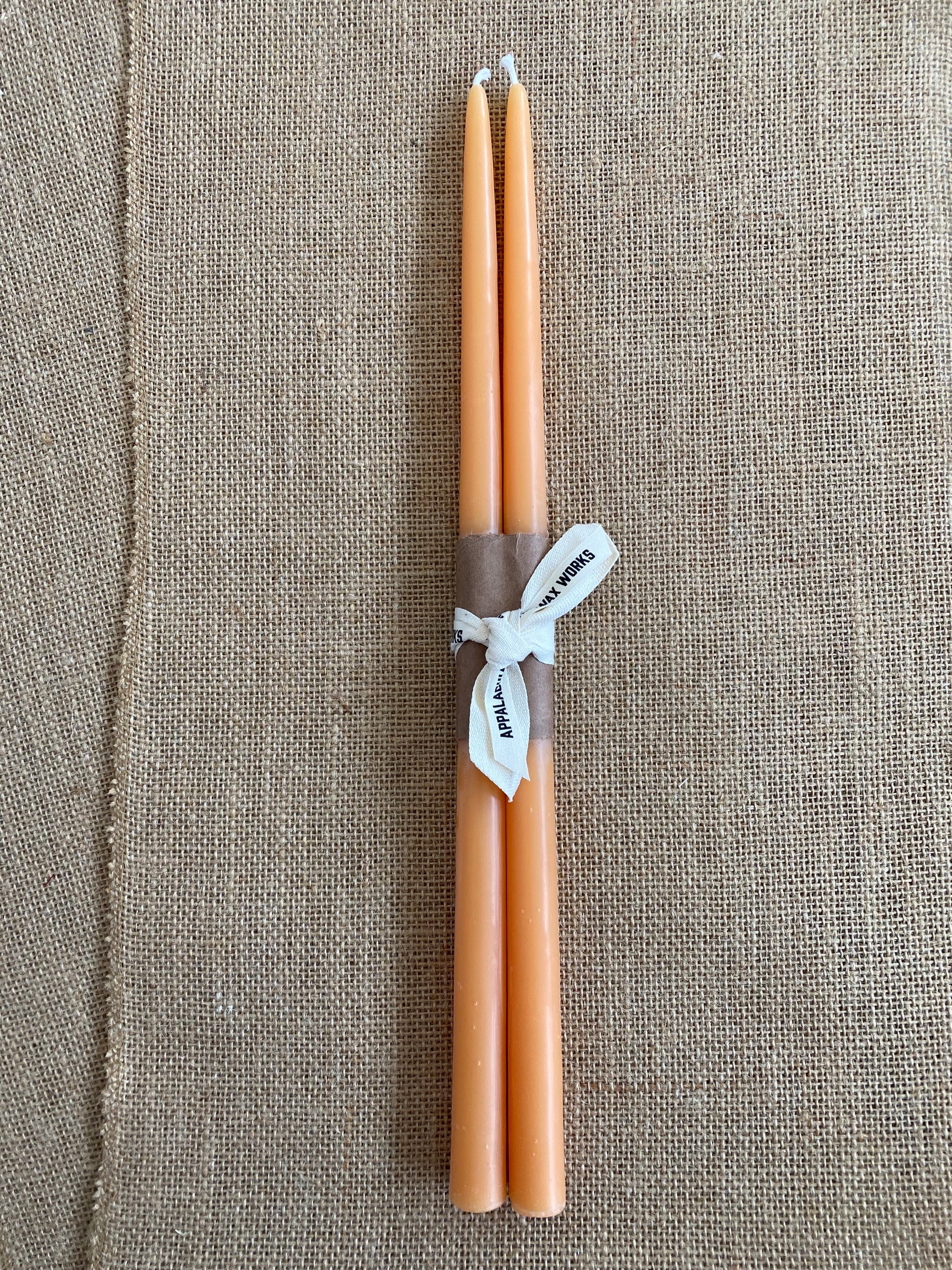 15" Unique Peach Taper Candles for Sale