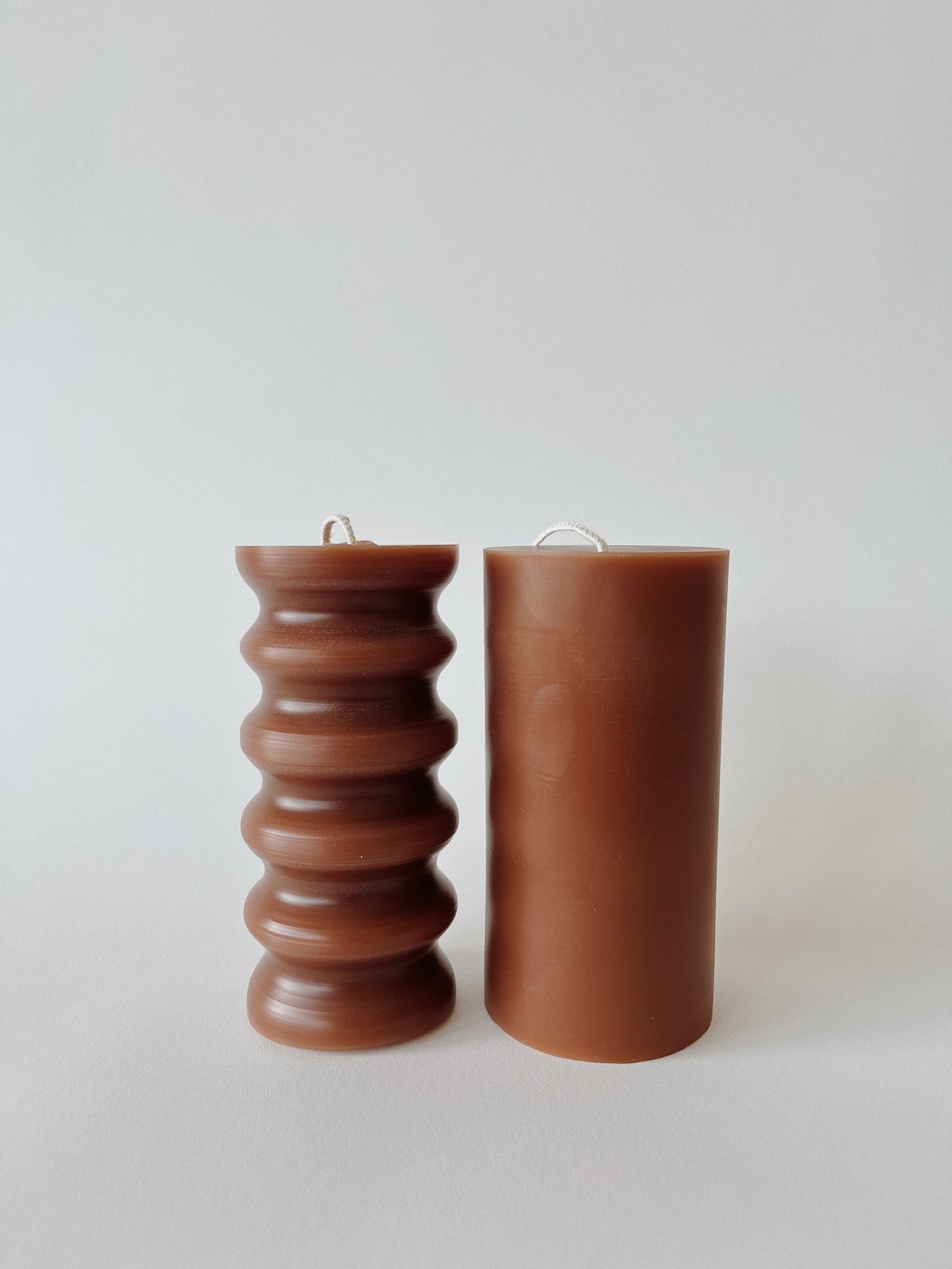Cinnamon Squiggle Beeswax Pillar Candle