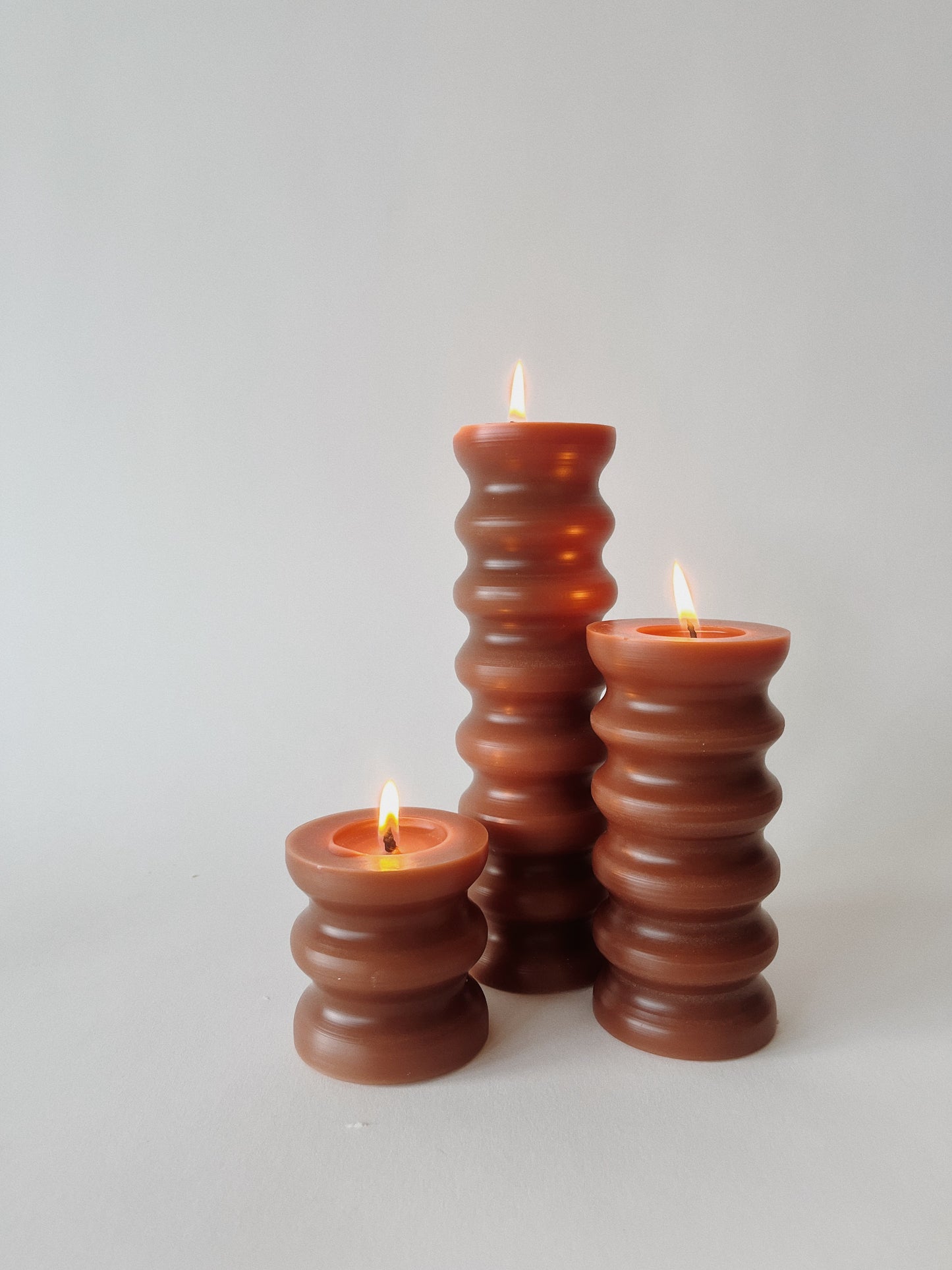 Cinnamon Squiggle Beeswax Pillar Candle
