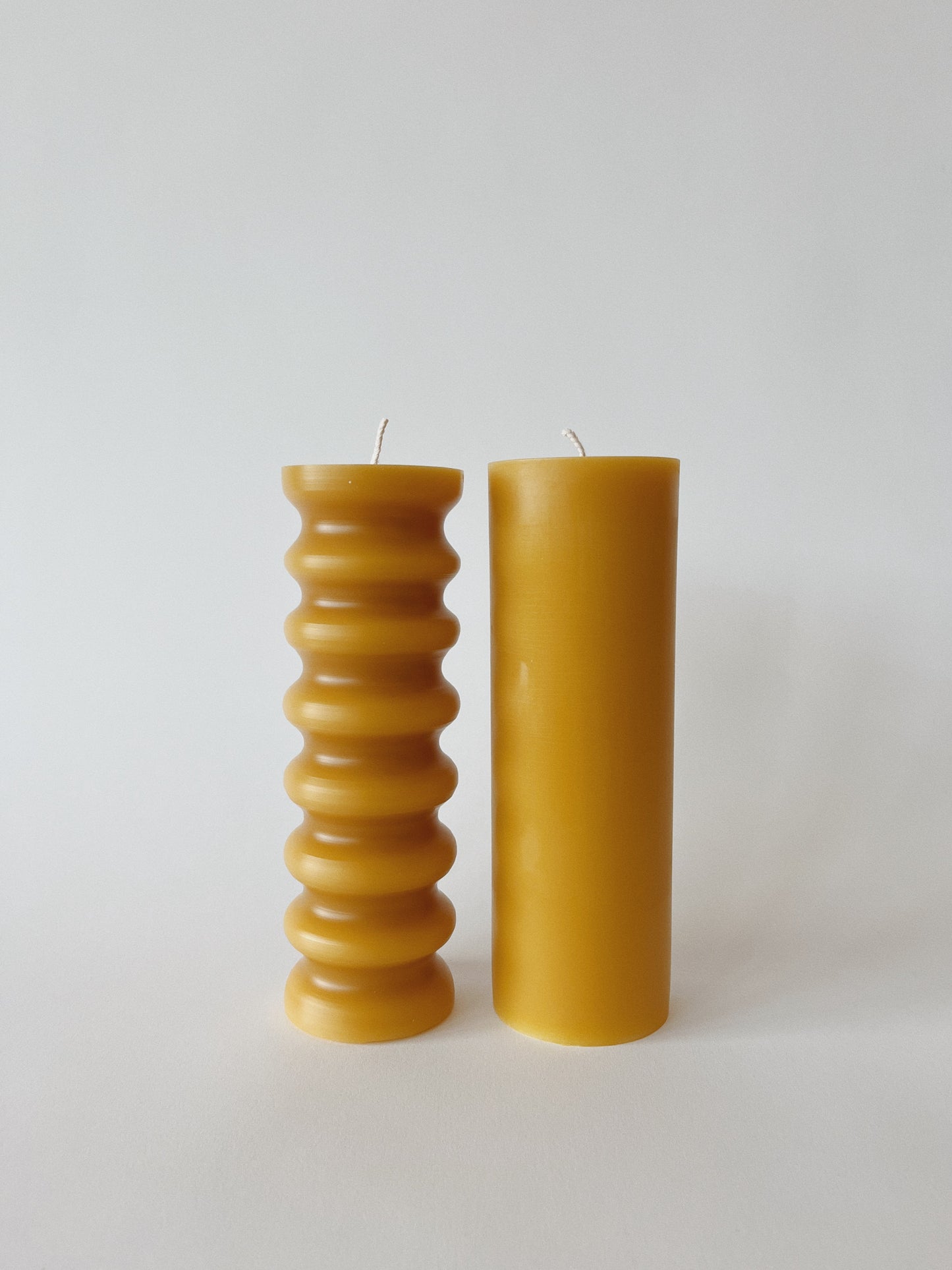 Natural Squiggle Beeswax Pillar Candle