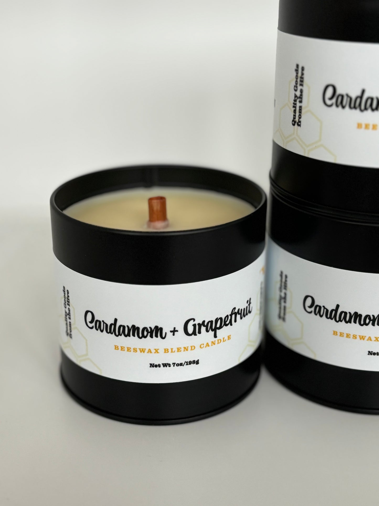 Cardamom + Grapefruit Beeswax Blend Candle
