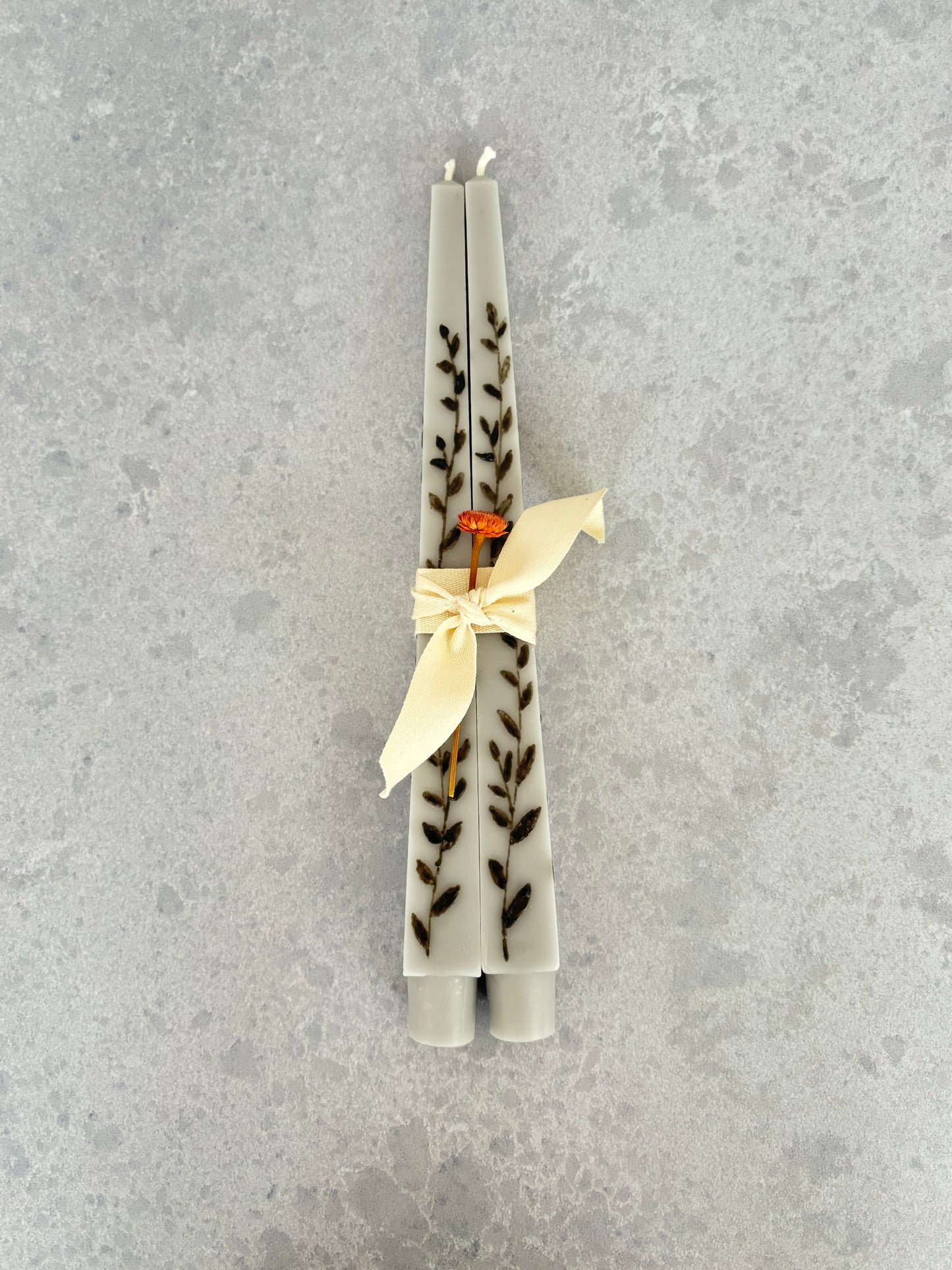Beeswax Hand Painted Taper Candle