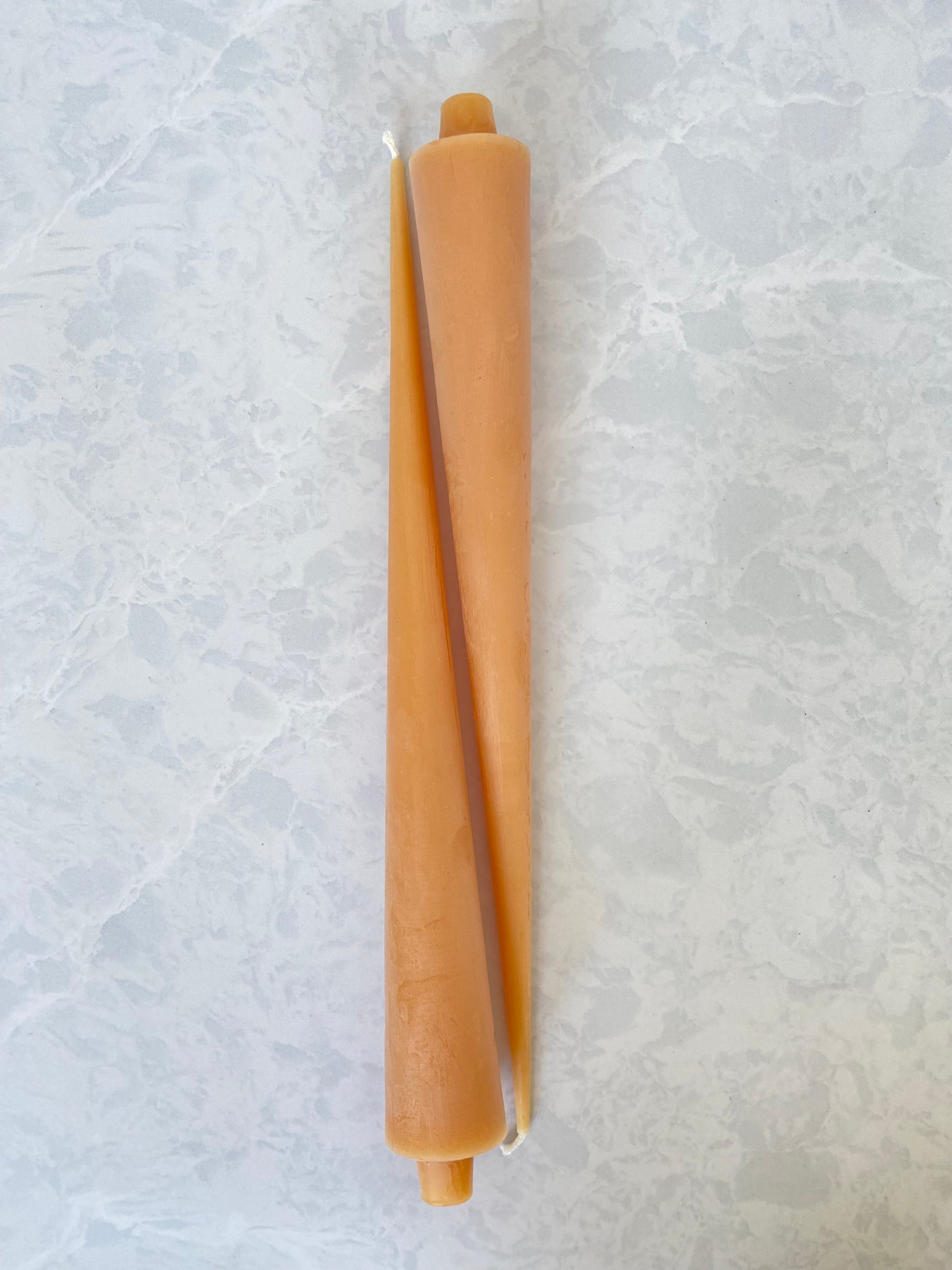 Beeswax Cone Shaped Taper Candle in Peach Color for Sale