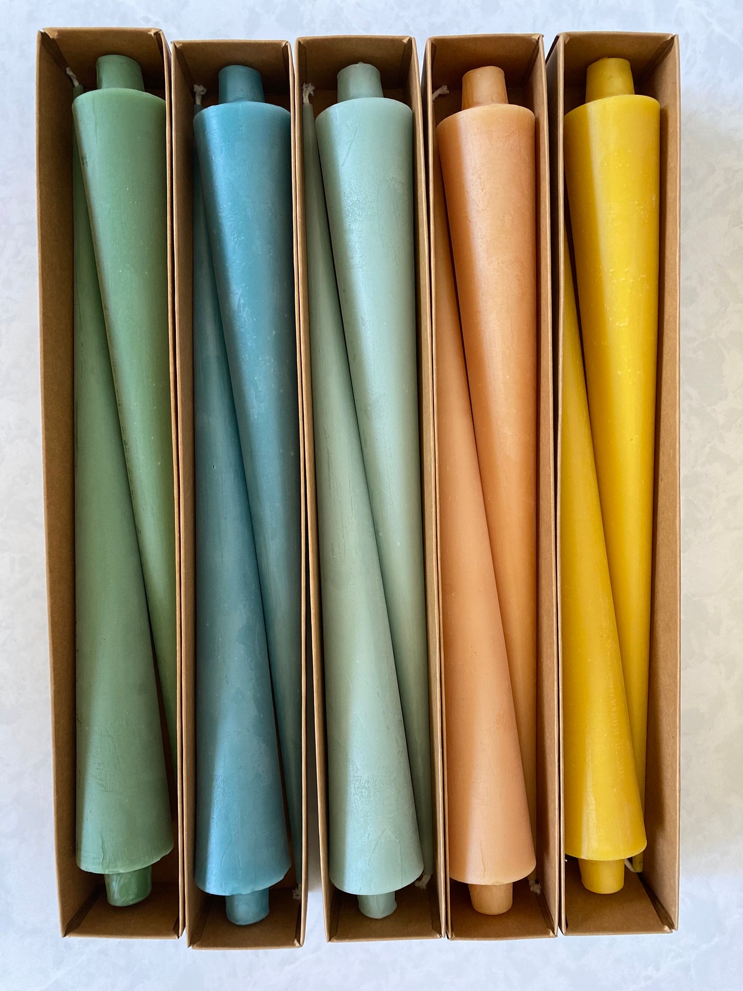 Beeswax Cone Shaped Taper Candles in Assorted Colors for Sale