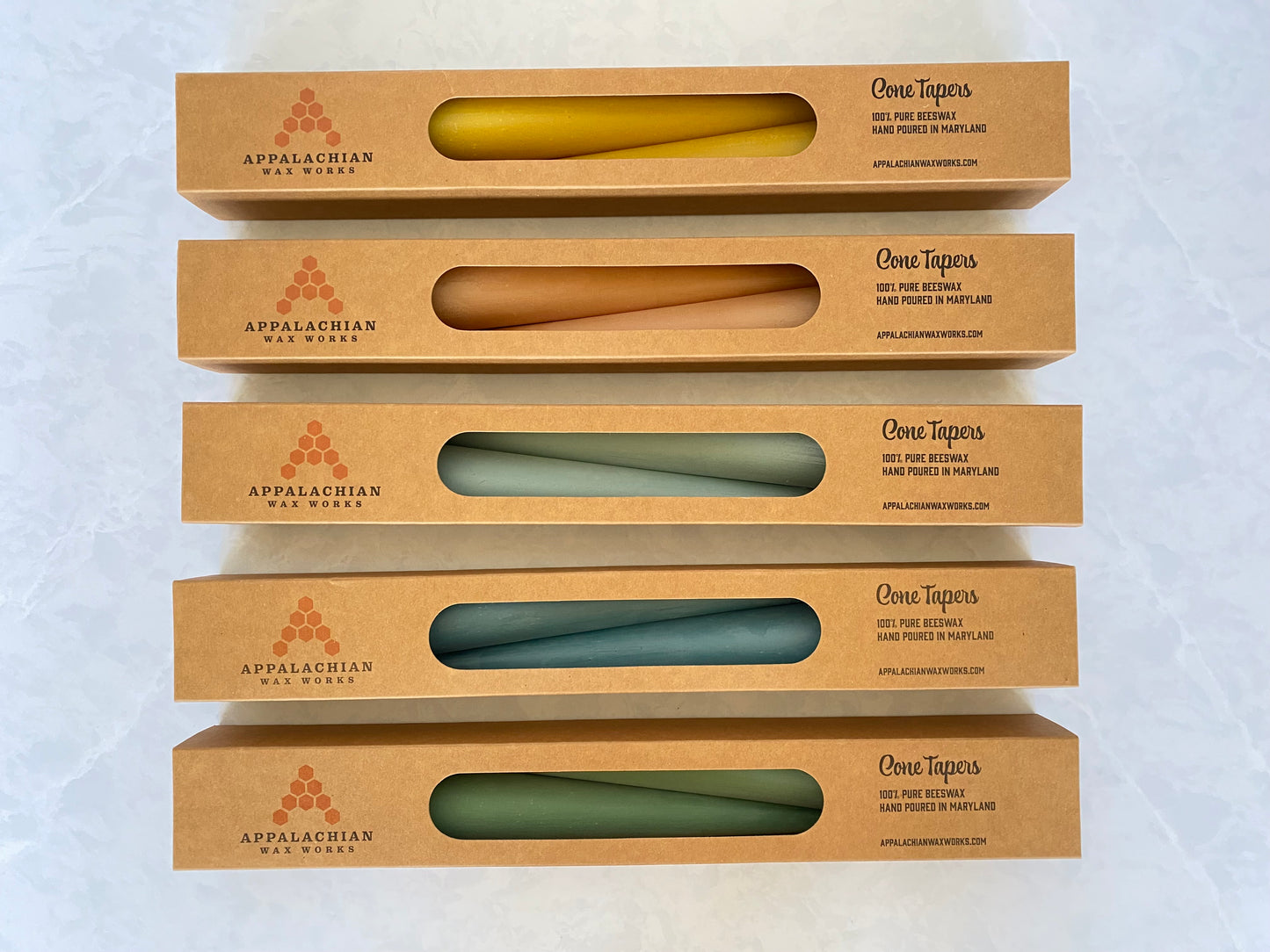 Beeswax Cone Shaped Taper Candles for Sale in Eco Box