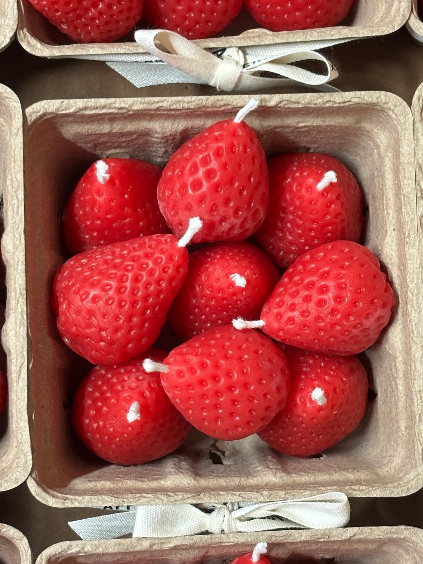 Beeswax Strawberry Birthday Candles