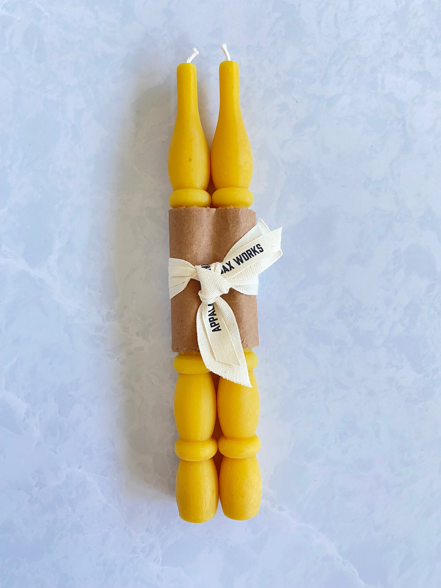 Unique Spindle Shape Beeswax Taper Candle in Natural Color for Sale