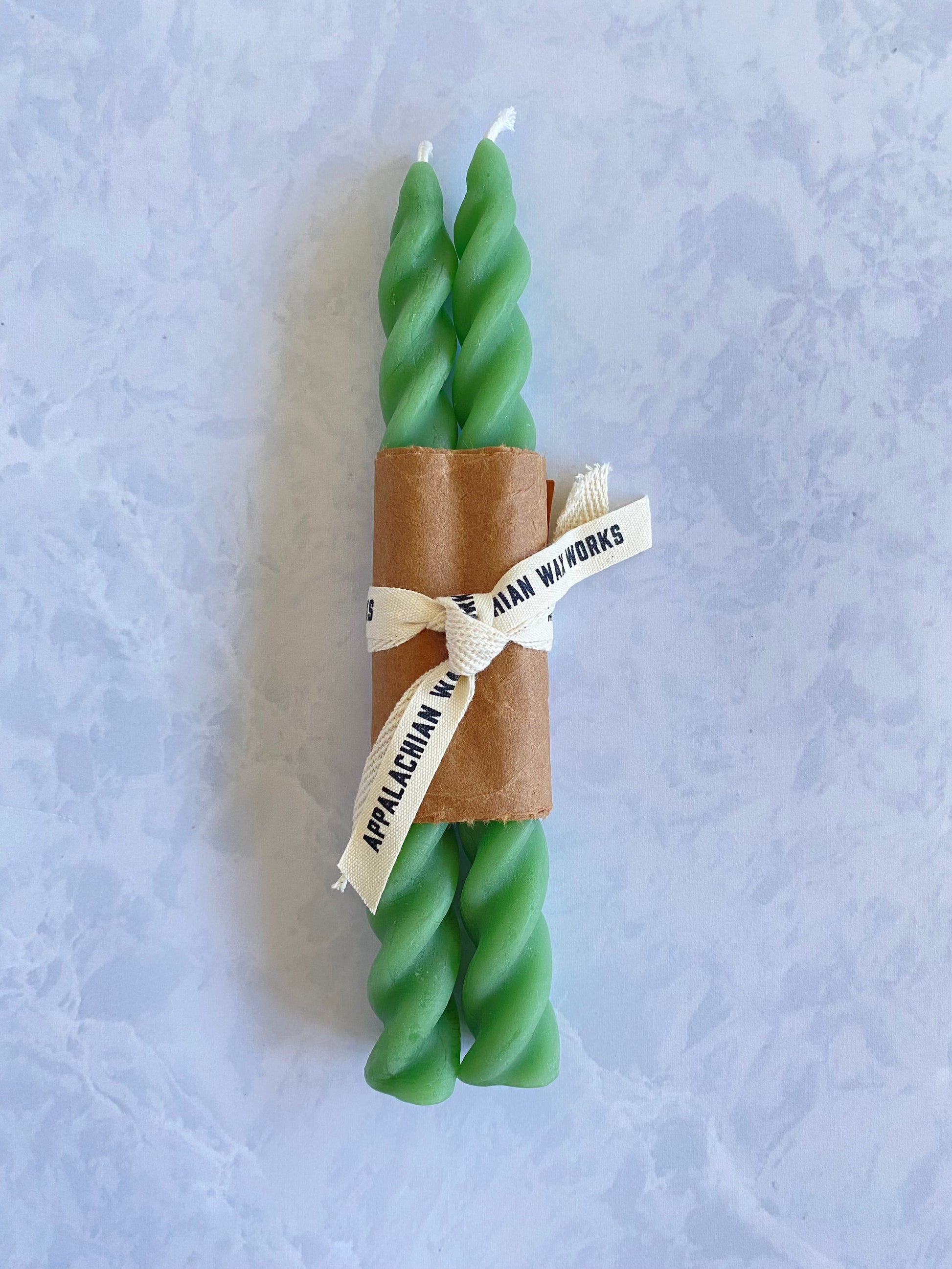 Beeswax Spiral Taper Candle in Grass Green Color for Sale
