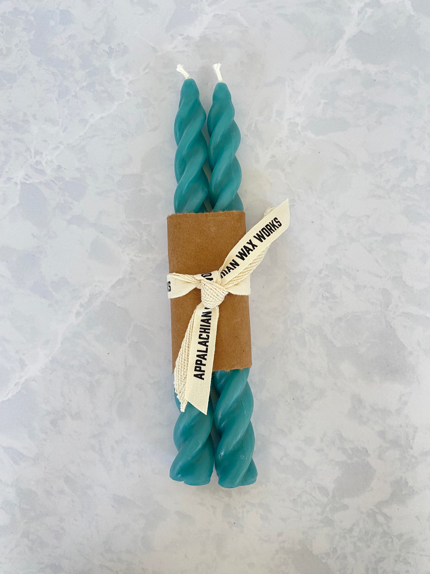 Beeswax Spiral Taper Candle in Teal Blue Color for Sale