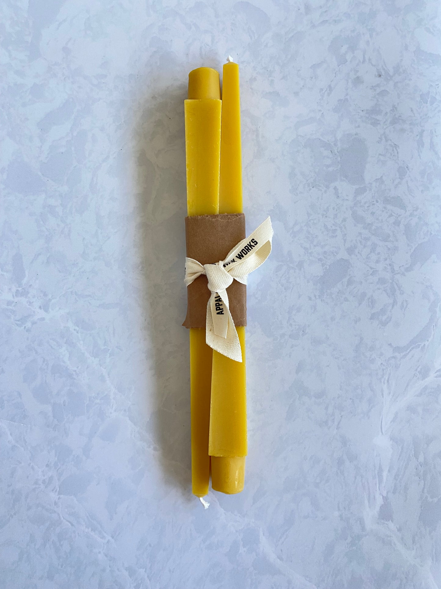 Square Beeswax Taper Candles in Natural for Sale