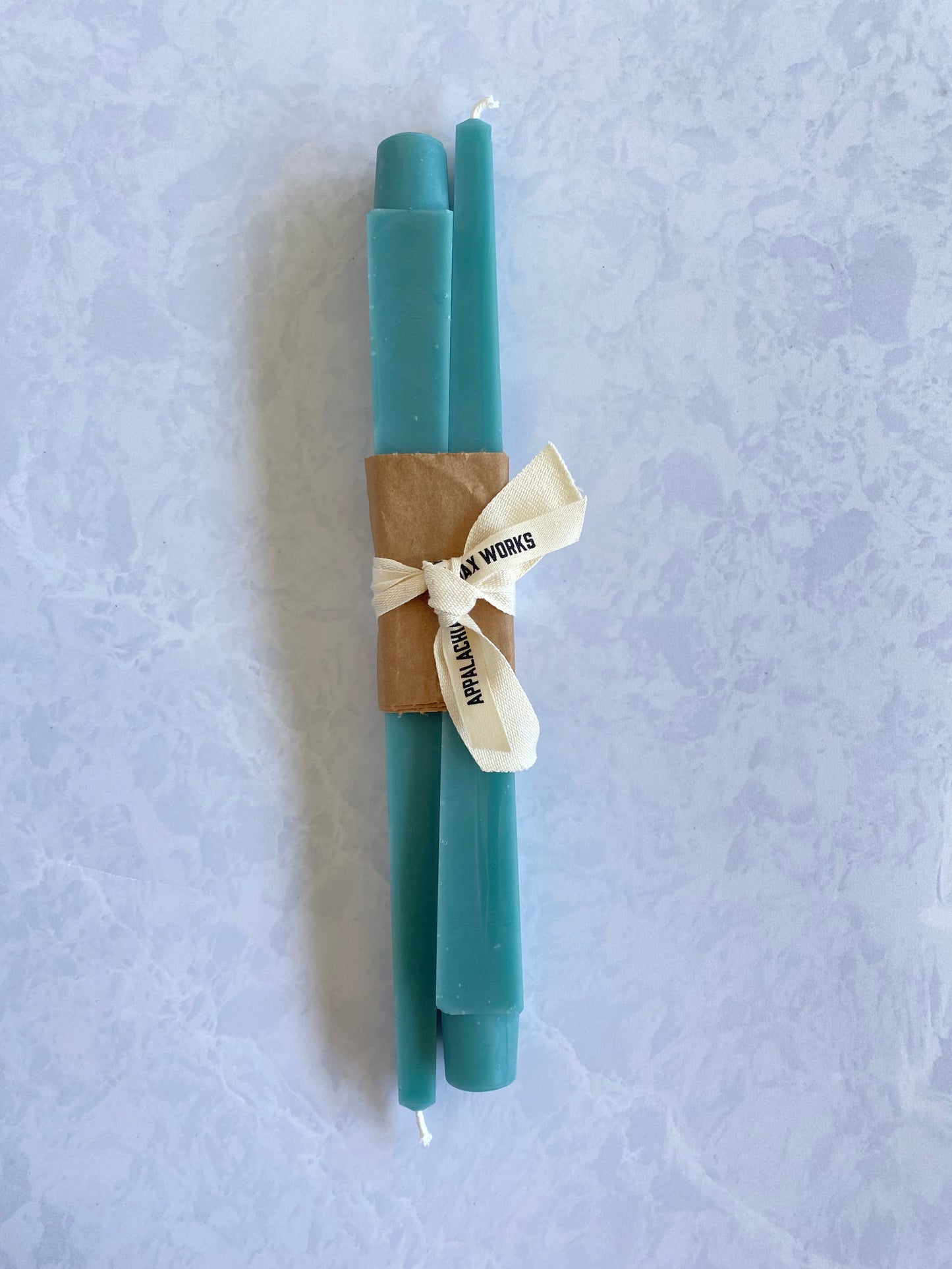Square Beeswax Taper Candles in Teal Blue Color for Sale