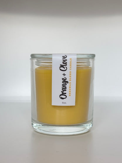 Beeswax Blend Candle in Glass Vessel