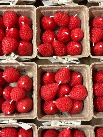 Beeswax Strawberry Birthday Candles