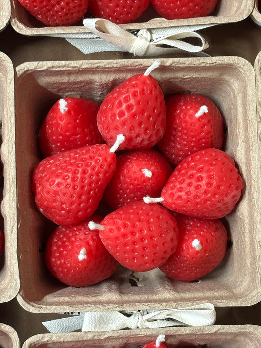 Beeswax Strawberry Birthday Candles